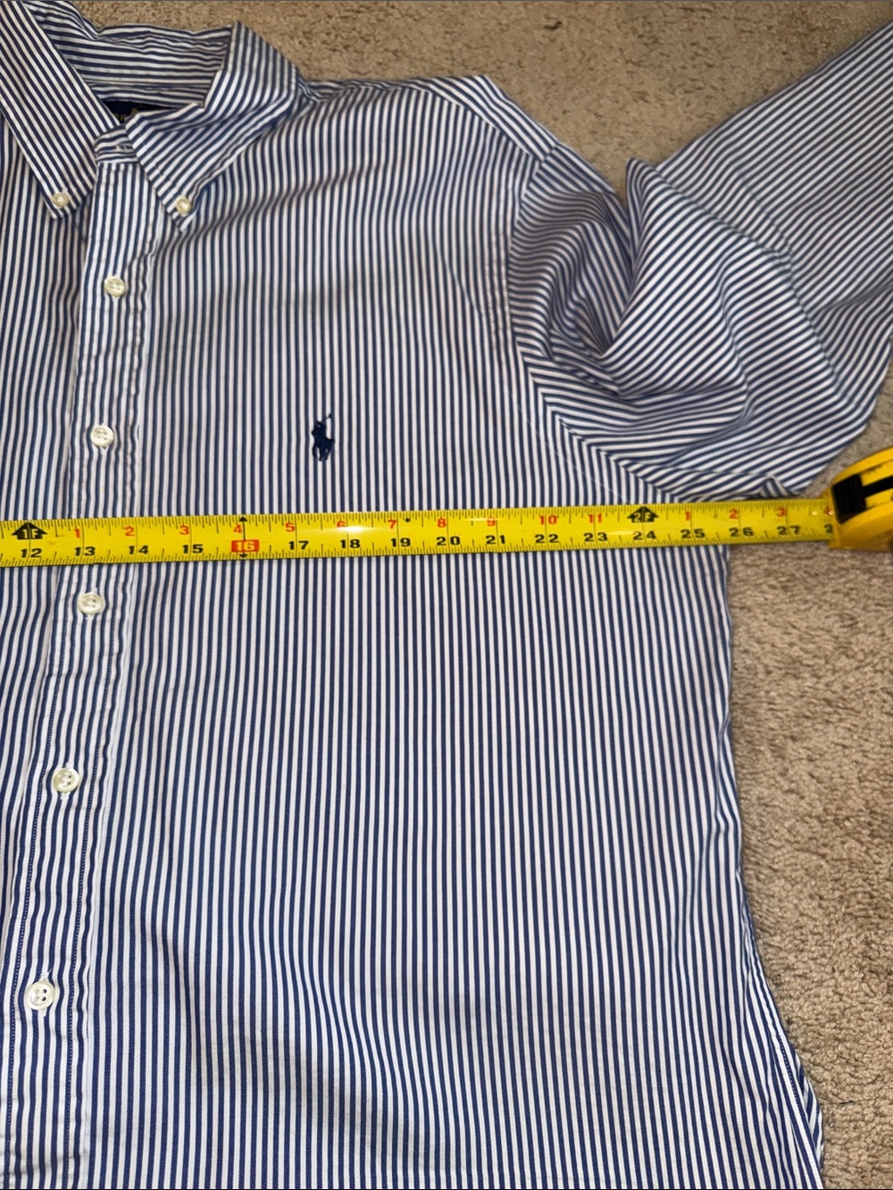 Polo by Ralph Lauren Blue & White Striped Polo Shirt with Navy Pony Logo - Picture 2 of 5